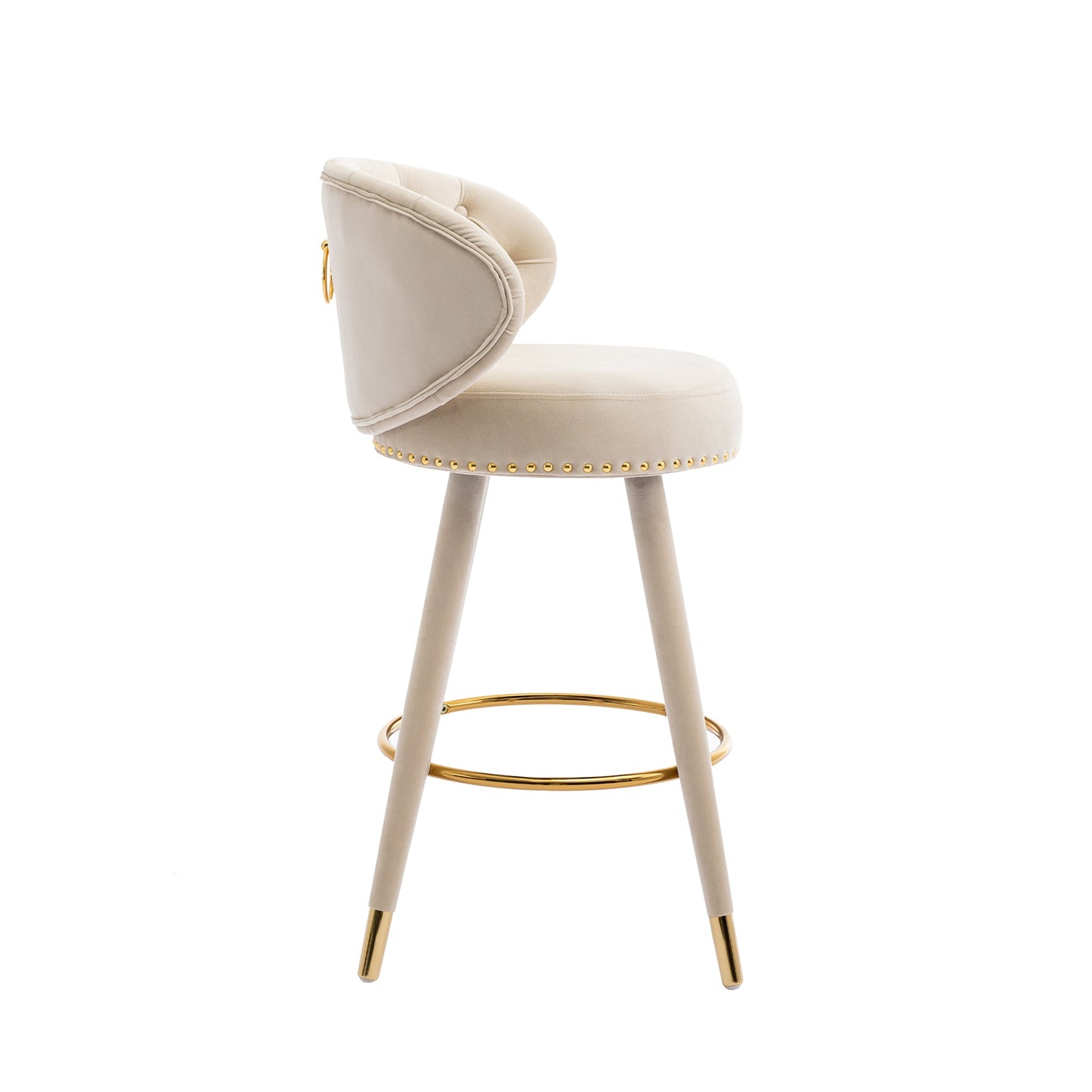 Conjunto de 2 taburetes de bar a altura de mostrador COOLMORE - Beige