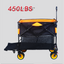 Big large capacity Folding cart Extra Long Extender Wagon Cart Folding Wagon Garden Shopping Beach Cart (black +orange) - Korvel