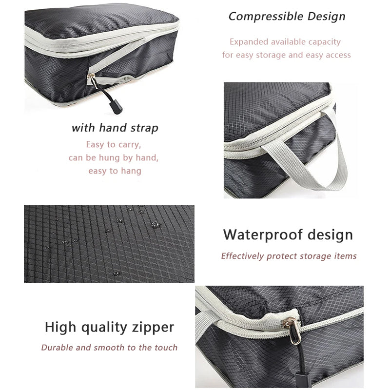 Travel compression packing cubes – ultralight, expandable, for luggage organization - Korvel