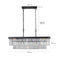 Chandeliers,Rectangular Crystal Chandelier Adjustable,E12 Modern Industrial Crystal Lights (Bulb Not Included) - Korvel