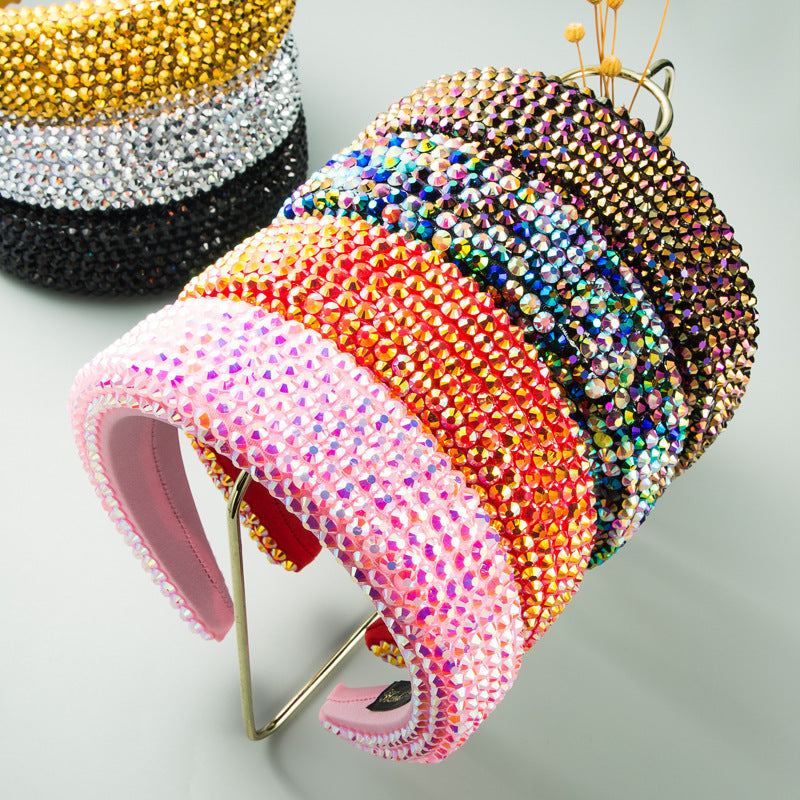 Premium Wide Brimmed Headdress with Rhinestones