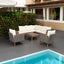 3 Piece Patio Wicker Conversation Set Grey Wicker + white Cushion - Korvel
