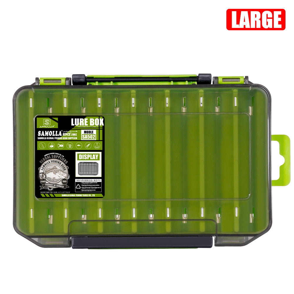 14-Compartment Fishing Tackle Box for Accessories, Lures & Hooks, Double-Sided Organizer. - Korvel