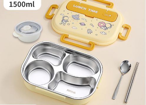 Cartoon cute sealed 316 stainless steel compartment insulation lunch box lunch box - Korvel