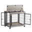 Elegant Grey Furniture Dog Cage Crate with Double Doors