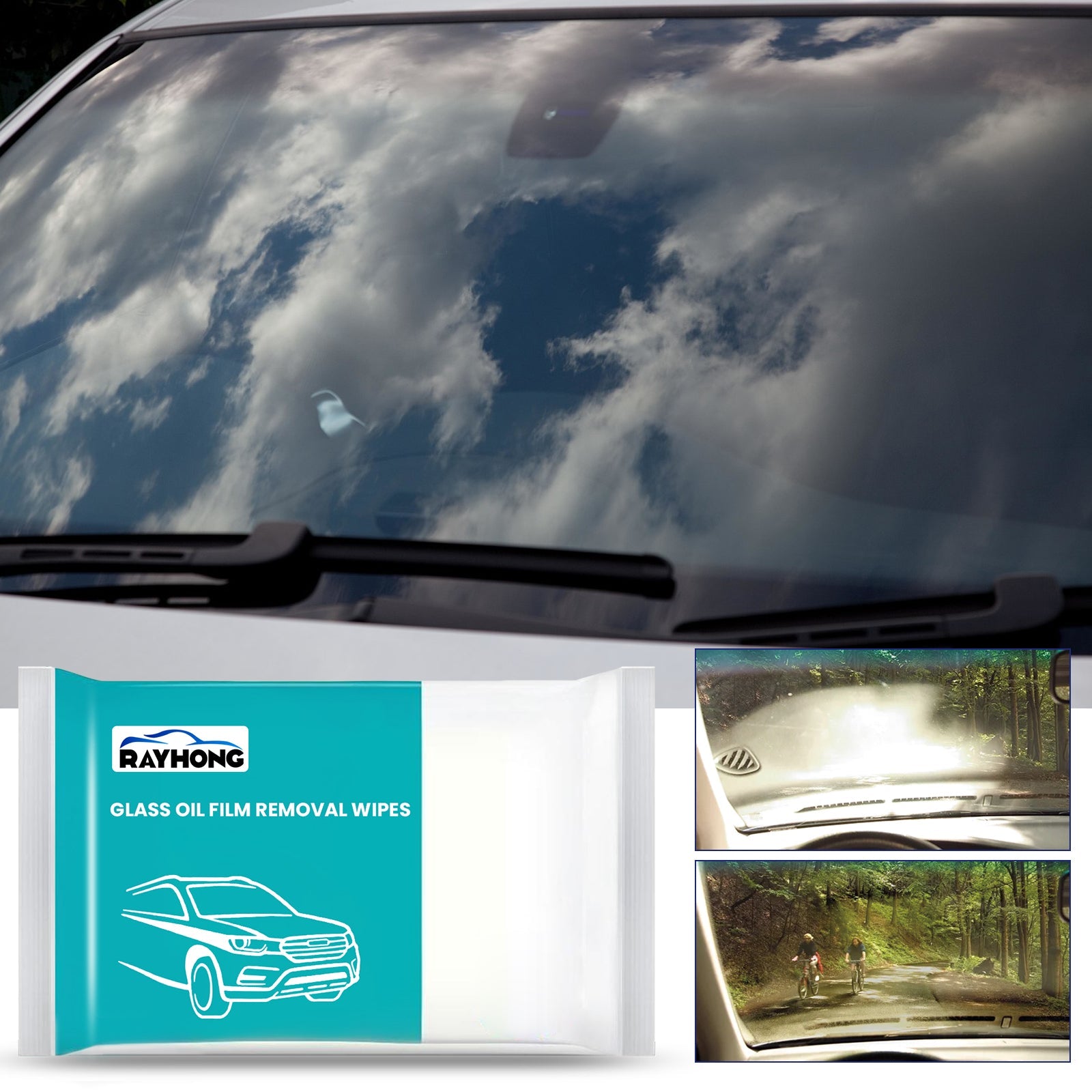 Glass Oil Film Removal Wipes, Car Windshield Anti-Fog Anti-Oil Anti-Rain Cleaning Wipes - Korvel