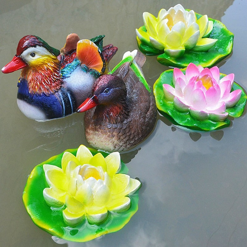 Floating Mandarin Duck Landscape Resin Decoration - Korvel