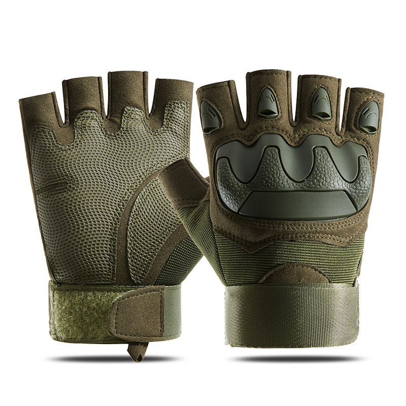 Tactical half-finger gloves men's soft shell protective microfiber special forces military fans sports cycling outdoor - Korvel