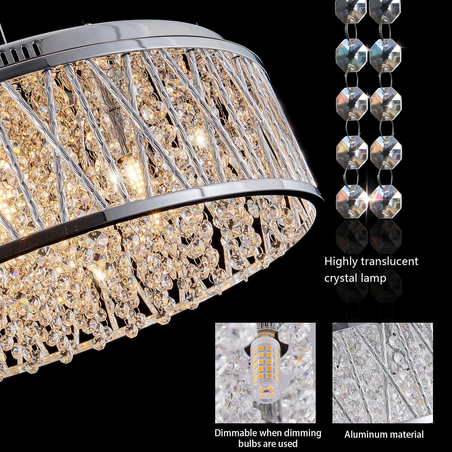 Lámpara de Techo Colgante de Cristal Moderno