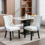 A&A Furniture Nikki Collection Modern High-end Tufted Solid Wood Contemporary PU 2-Pcs Set White+Light Blue - Korvel