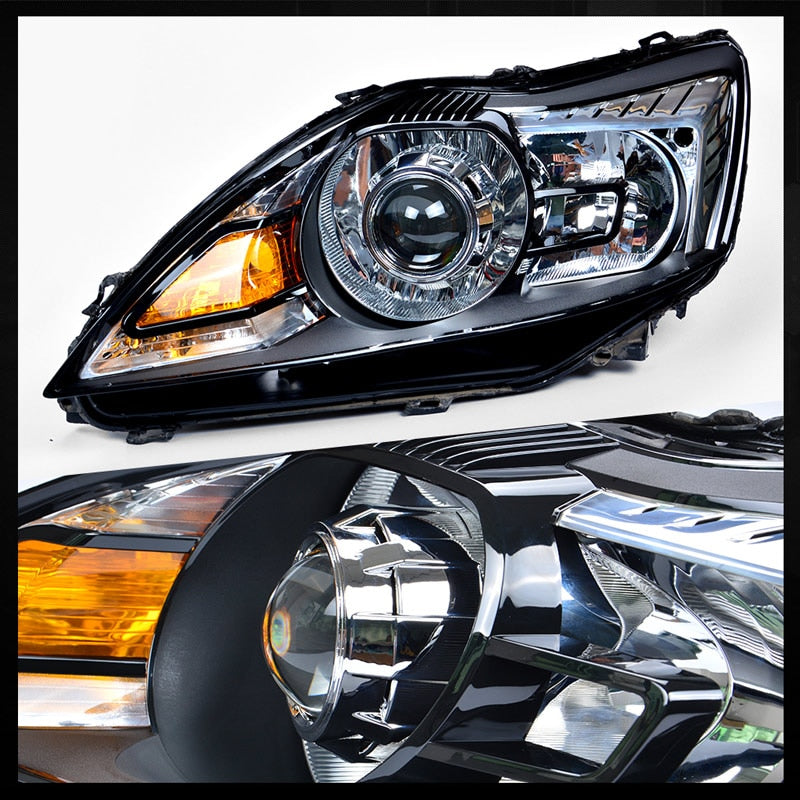 RACBOX 2Pcs 2.5 Inch Universal Bi Xenon HID Projector Lens Silver Black Shroud H1 Xenon LED Bulb H4 H7 Motorcycle Car Headlight - Korvel