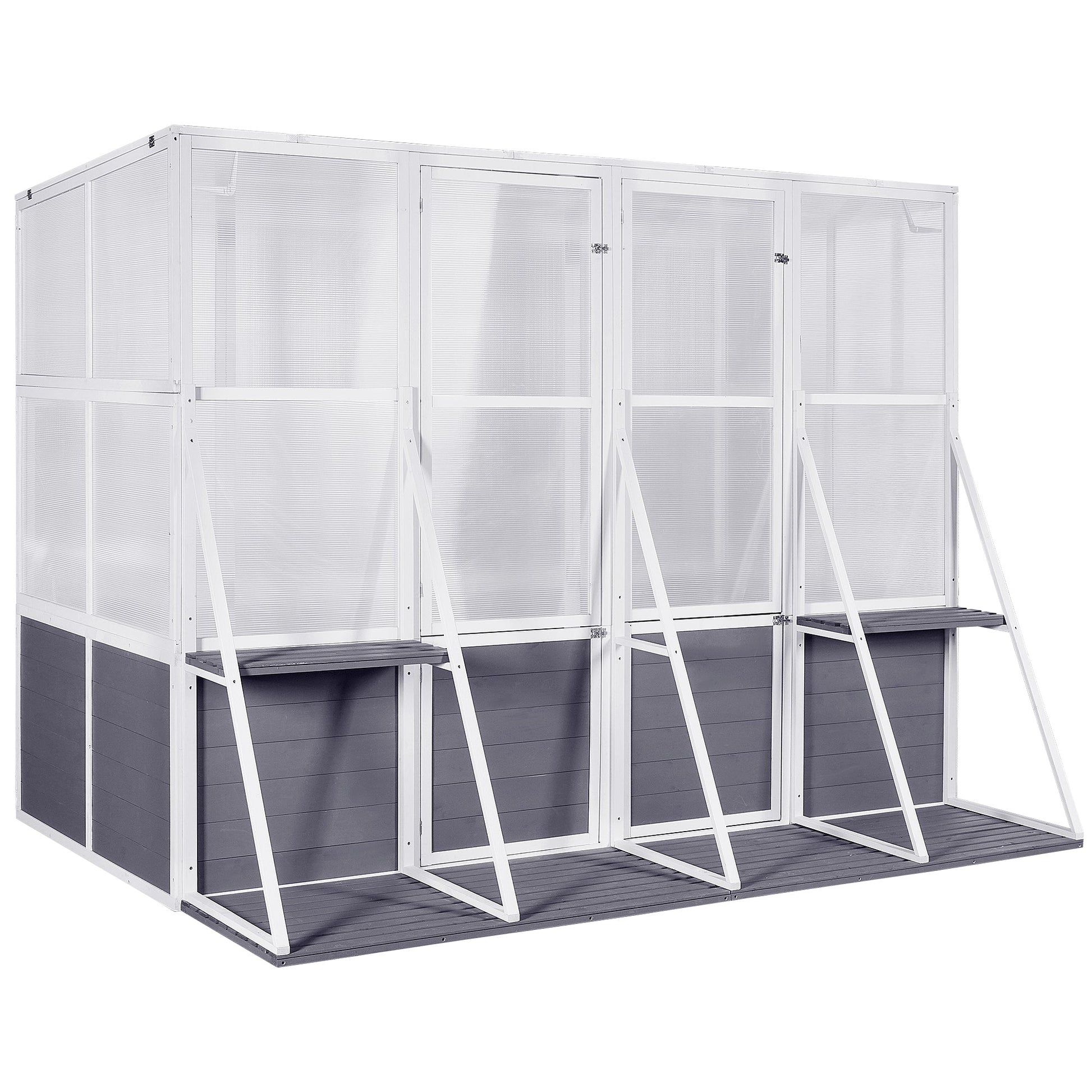 Greenhouse Wooden Lean to Greenhouses for Outdoors Heavy Duty Walk in Green House for Outside Winter - Korvel
