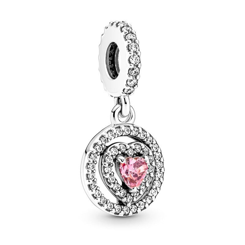 S925 sterling silver eternal confession double surround heart small motorcycle DIY accessories - Korvel