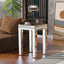 ON-TRANS glass mirror edge table, easy to assemble crystal design and adjustable height leg edge table, silver - Korvel