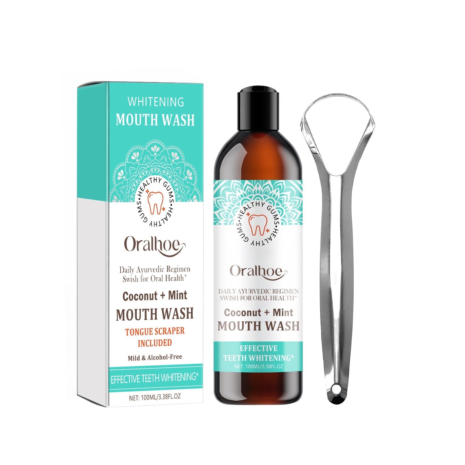 Coconut Mint Mouth Wash, Whitening Teeth Yellow Teeth Stains Tongue Coating Clean Fresh Breath Oral Care - Korvel