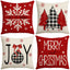 Grid Christmas linen pillowcase, Christmas tree snowflake home decoration pillowcase, sofa cushion pillowcase - Korvel