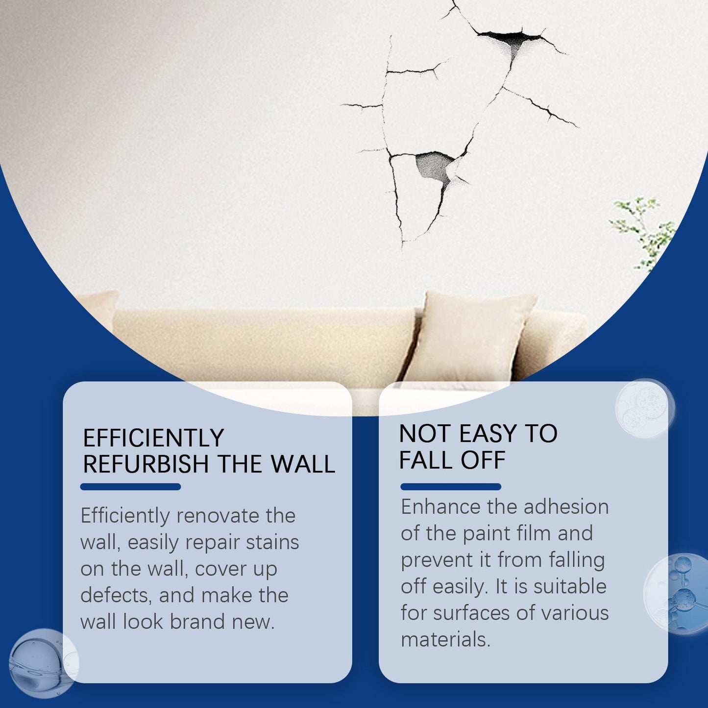 Wall Renovation Spray Paint, Decontamination Apply Waterproof Fast Light Paint Renovation Wall Renovation Spray - Korvel
