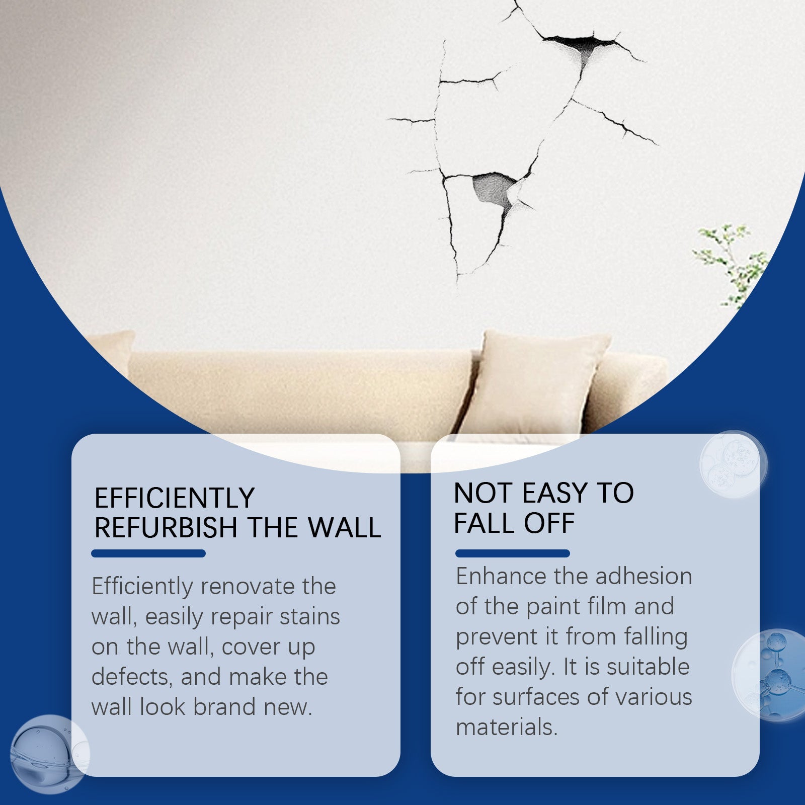 Wall Renovation Spray Paint, Decontamination Apply Waterproof Fast Light Paint Renovation Wall Renovation Spray - Korvel