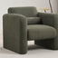 Modern style chair with sheepskin Sherpa fabric soft cushion, comfortable armchair, soft with backrest and pillow, seaweed green - Korvel