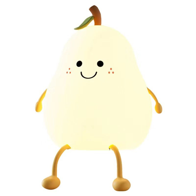Creative Colorful Pear Duck Pear Night Light Pear Night Light Couple Gift Silicone Cute Night Light Sleeping Night Light - Korvel