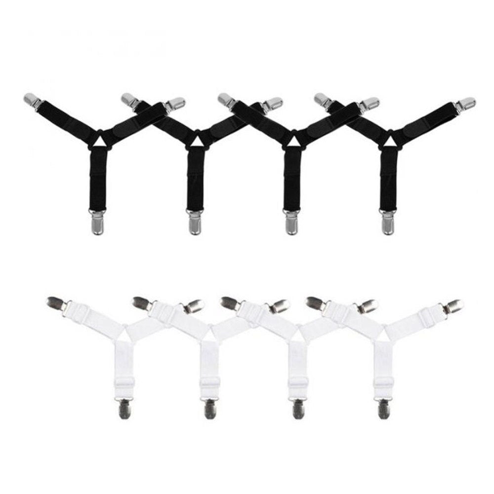 Bedding Article Accessory 4pcs  Nylon Buckle Elastic Band Non Slip Sheet Fixer Holder for Bed sheets Practical Bedspread - Korvel