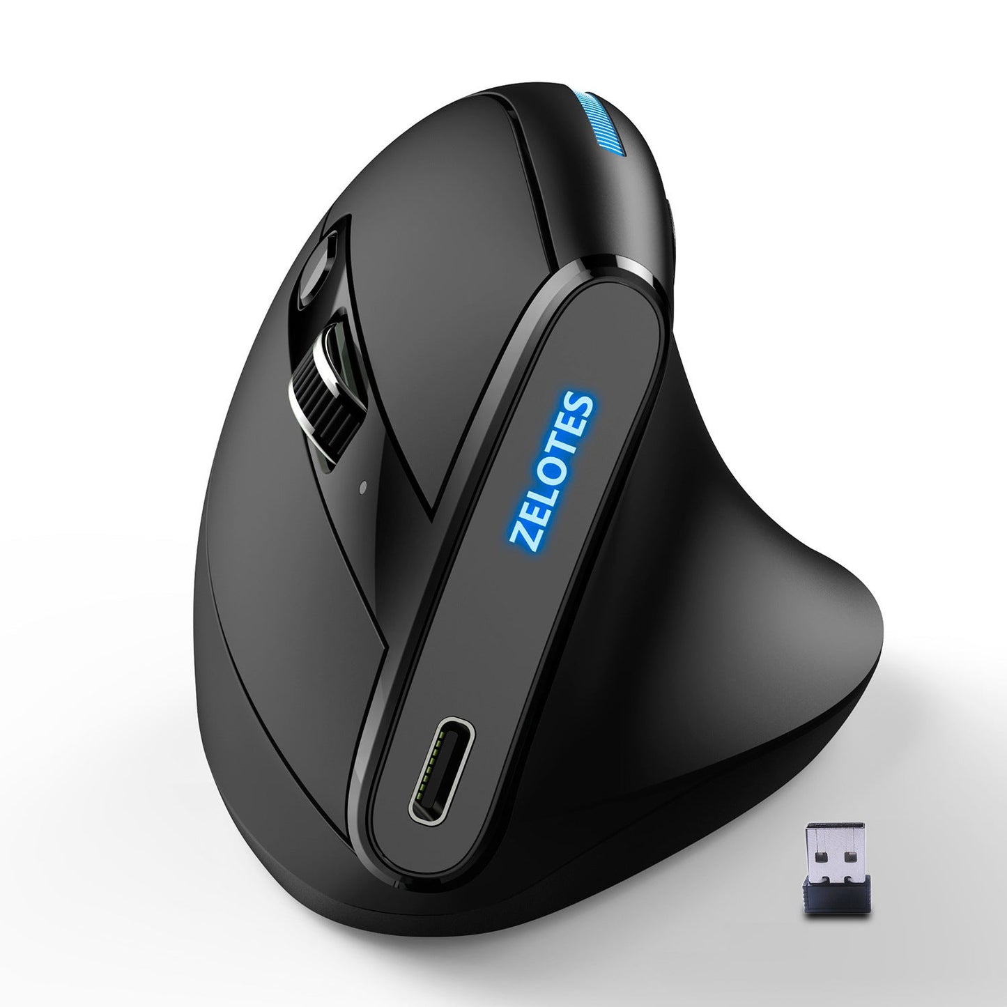ZELOTES Master F36A Vertical Ergonomic Grip Anti Mouse Hand Charging Wireless Office Mouse - Korvel