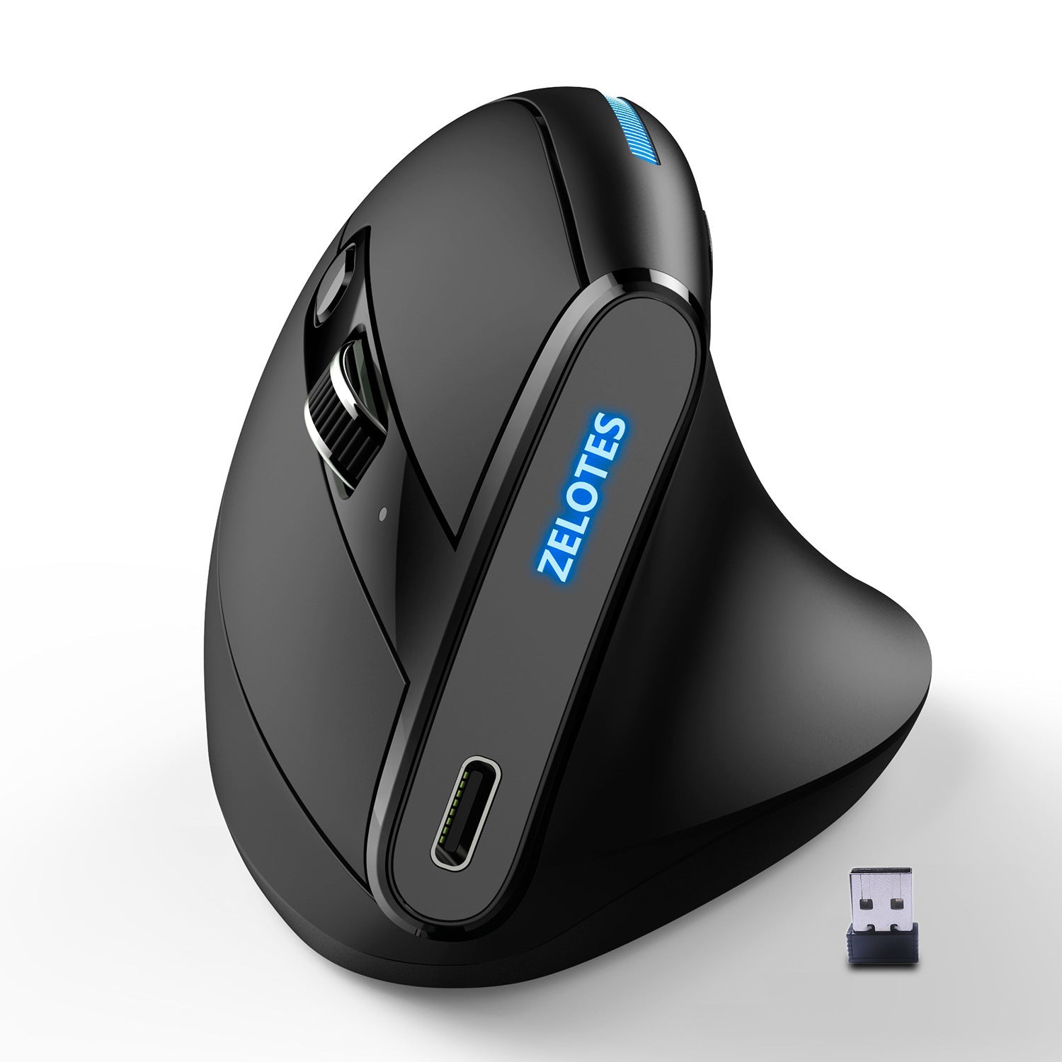 ZELOTES Master F36A Vertical Ergonomic Grip Anti Mouse Hand Charging Wireless Office Mouse - Korvel