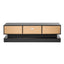 51.18inch Black morden TV Stand with LED Lights high glossy front TV Cabinet color:BLACK - Korvel