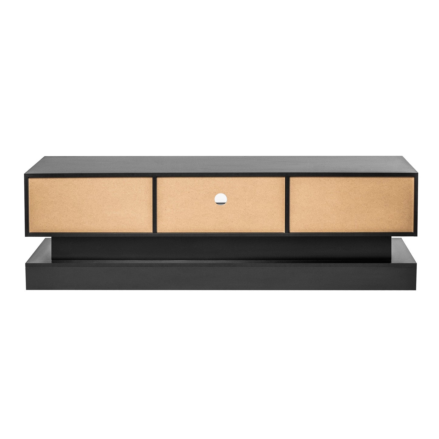 51.18inch Black morden TV Stand with LED Lights high glossy front TV Cabinet color:BLACK - Korvel