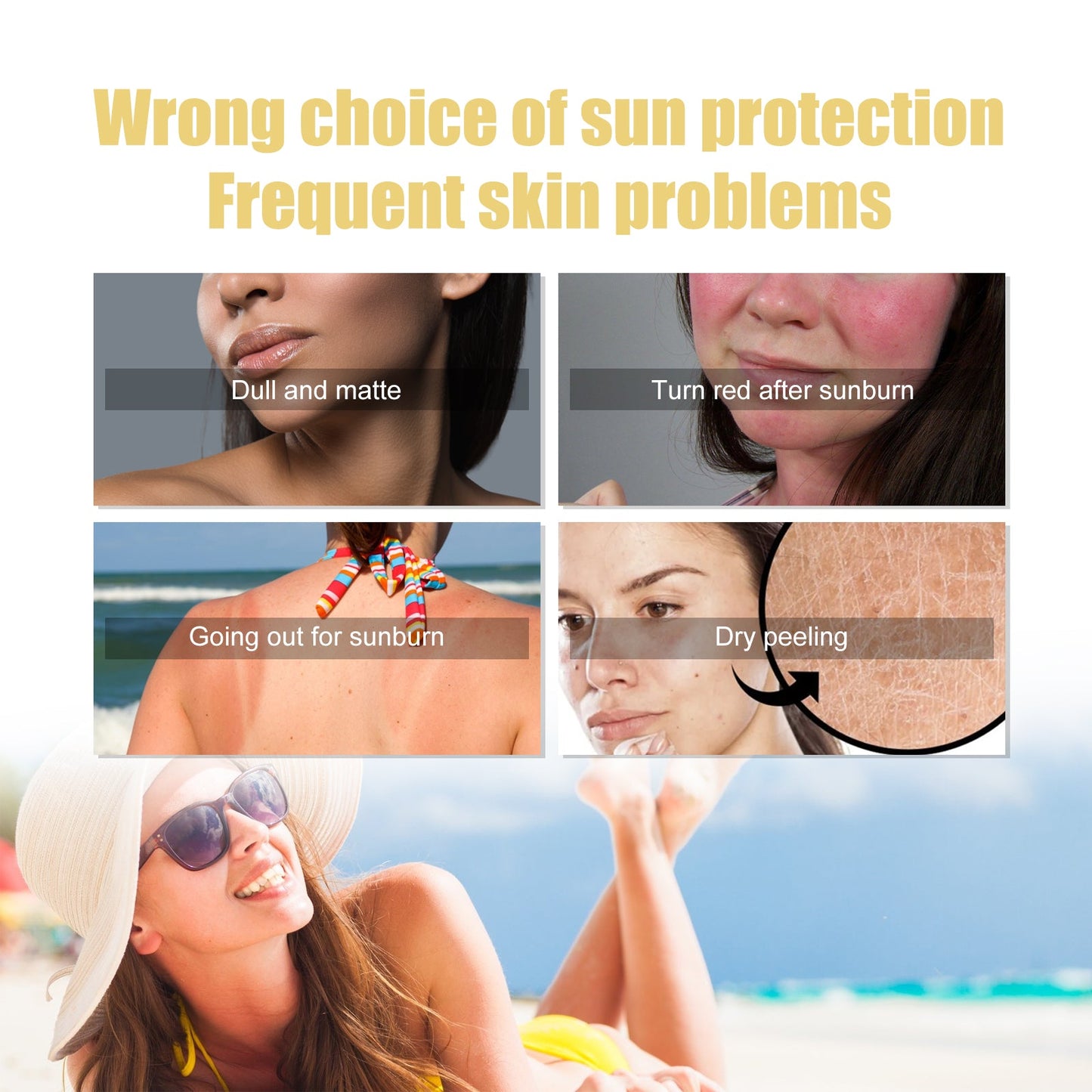 Rose UV Protection Cream, Outdoor UV Brightening Skin Portable Dry Oil Protective Cream - Korvel