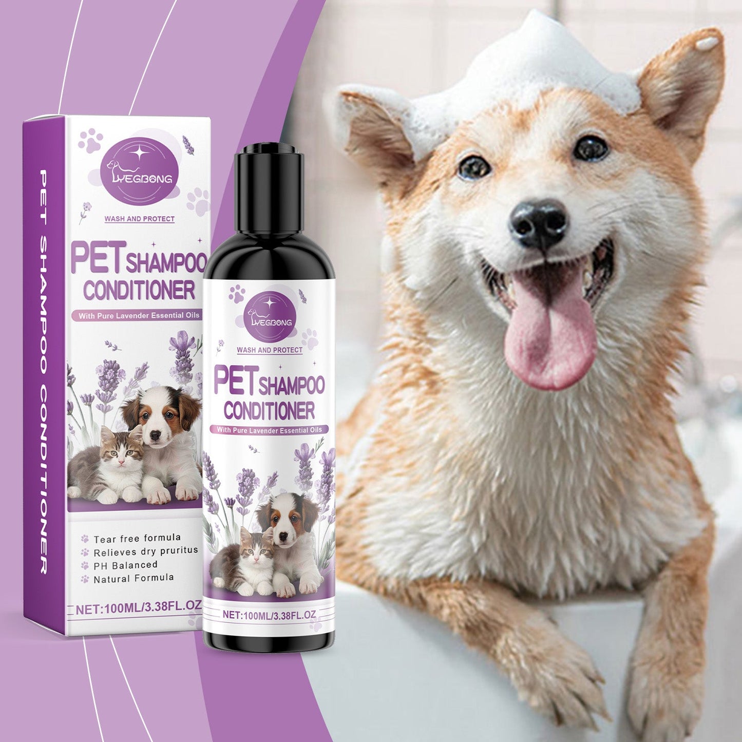 Premium Lavender Pet Conditioner for Cats and Dogs