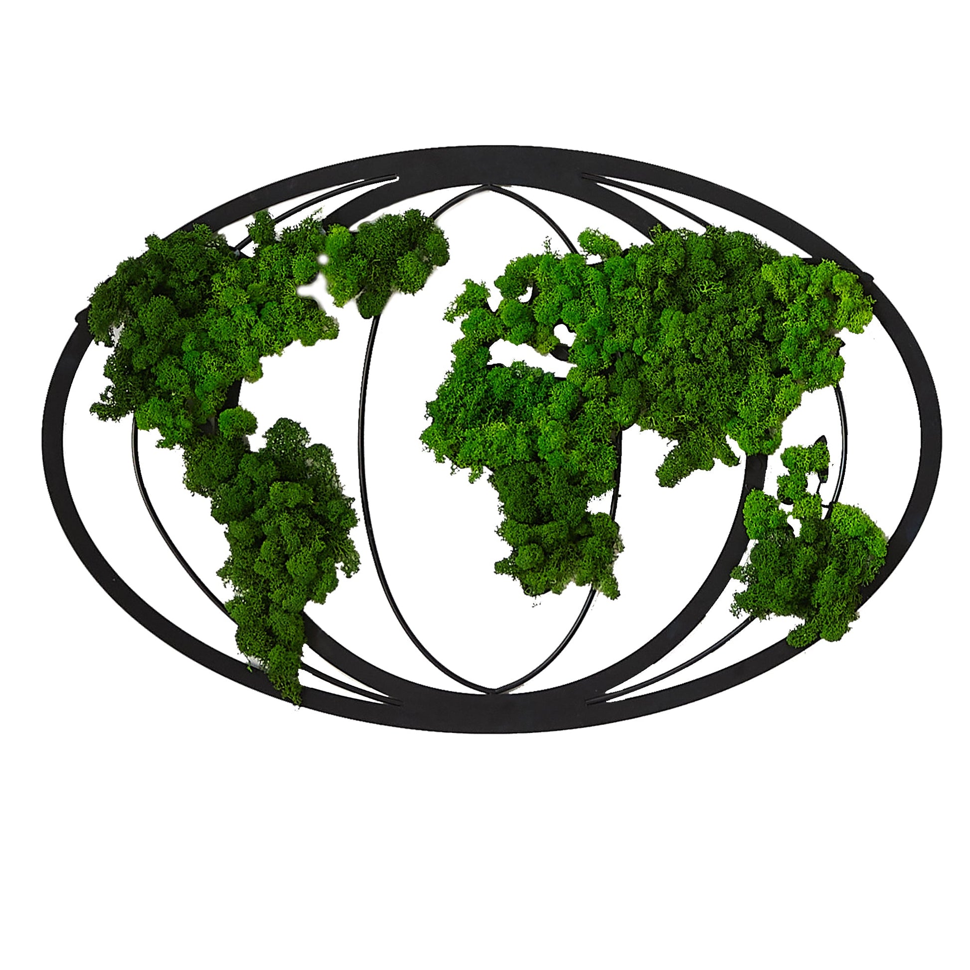 Moss World Map Metal Wall Decor - Korvel