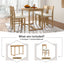 TOPMAX farmhouse countertop height 5-piece dining table set with 1 rectangular dining table and 4 brown dining chairs - Korvel