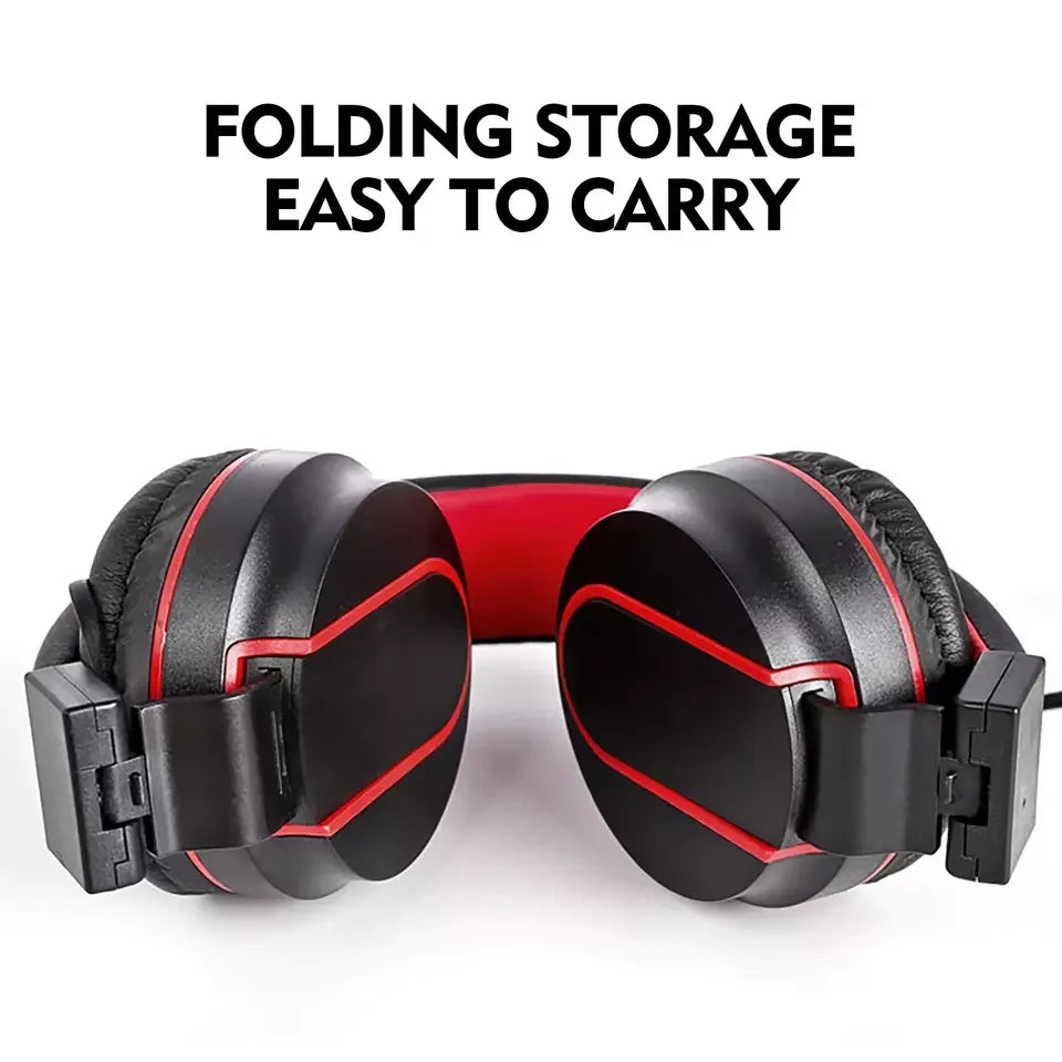 Head mounted wired earphones for e-sports, chicken eating, with microphone for phone and computer calls, universal earphones for gaming - Korvel