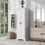 Storage Cabinet with Two Doors for Bathroom, Office, Adjustable Shelf, MDF Board, White - Korvel