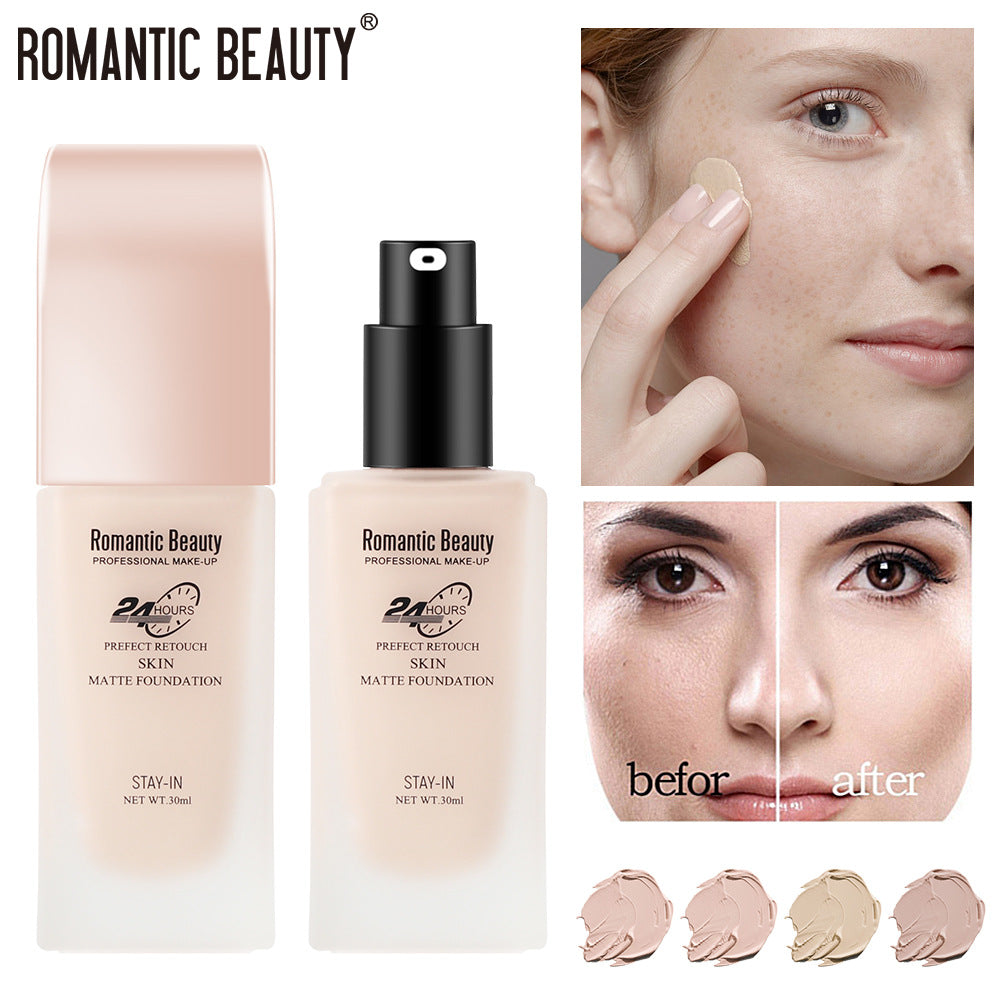 Romantic Beauty 30ml Long-Lasting Oil Control Non-Removal Foundation Concealer And Moisturizer Makeup Foundation - Korvel