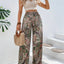 Printed Wide Leg Pants - Korvel