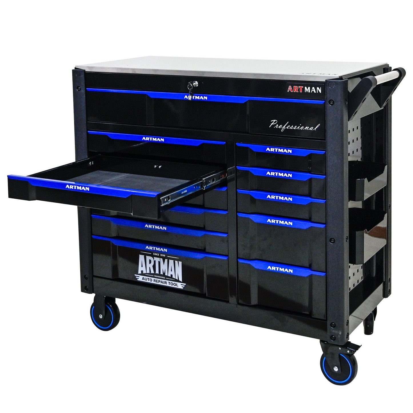 12-Layer Drawer Multi-Purpose Tool Car, With Wheels, Iron Top - Korvel