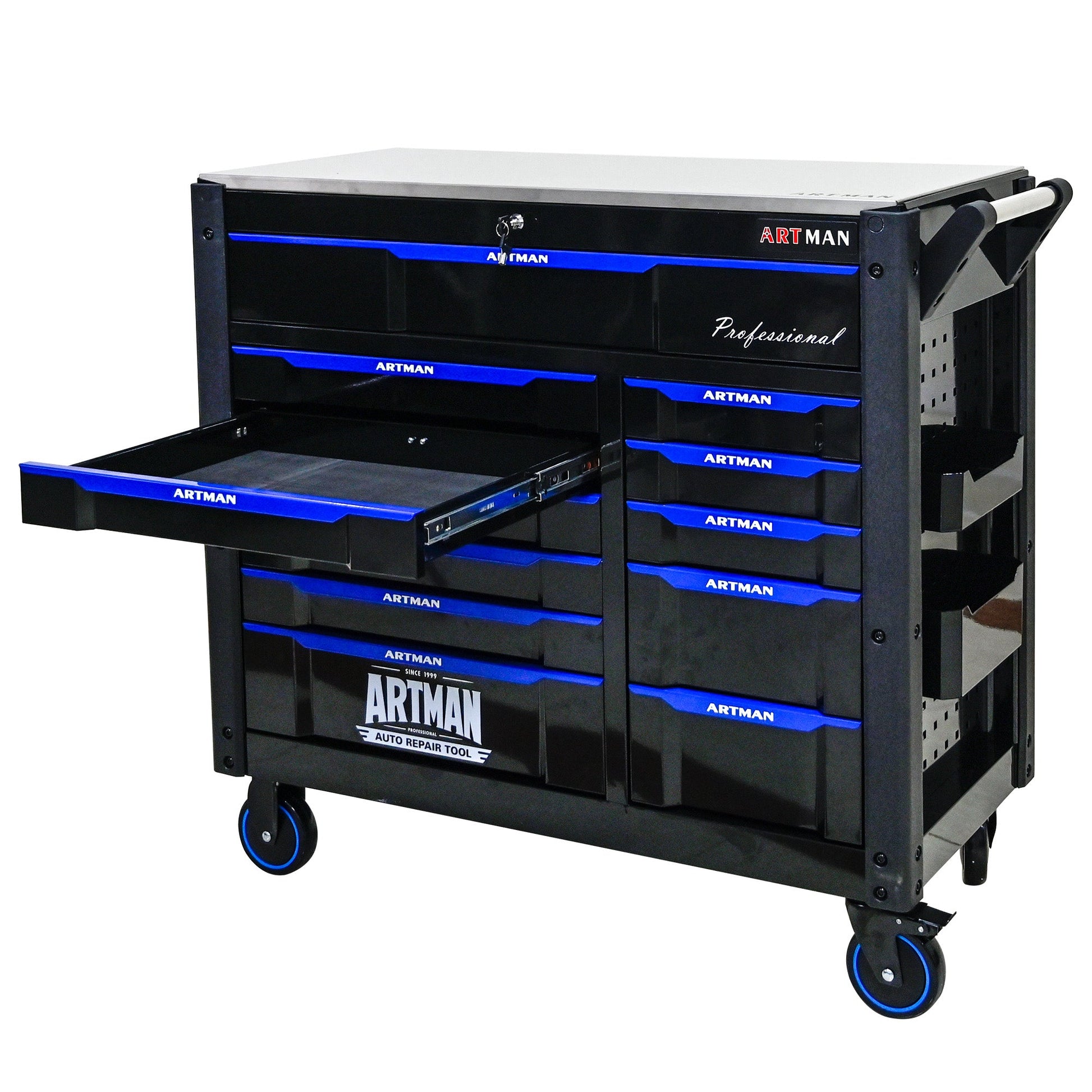 12-Layer Drawer Multi-Purpose Tool Car, With Wheels, Iron Top - Korvel