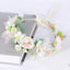 Korean style super fairy bride headdress simulation flower green leaf hair accessory sweet girl Hanfu wedding headdress wreath - Korvel