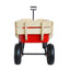 Outdoor Wagon All Terrain Pulling w/Wood Railing Air Tires Children Kid Garden（Red） - Korvel