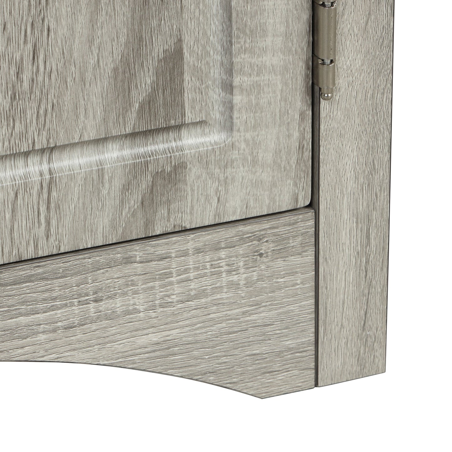 Oak Triangle Bathroom Storage Cabinet with Adjustable Shelves, Freestanding Floor Cabinet for Home Kitchen - Korvel