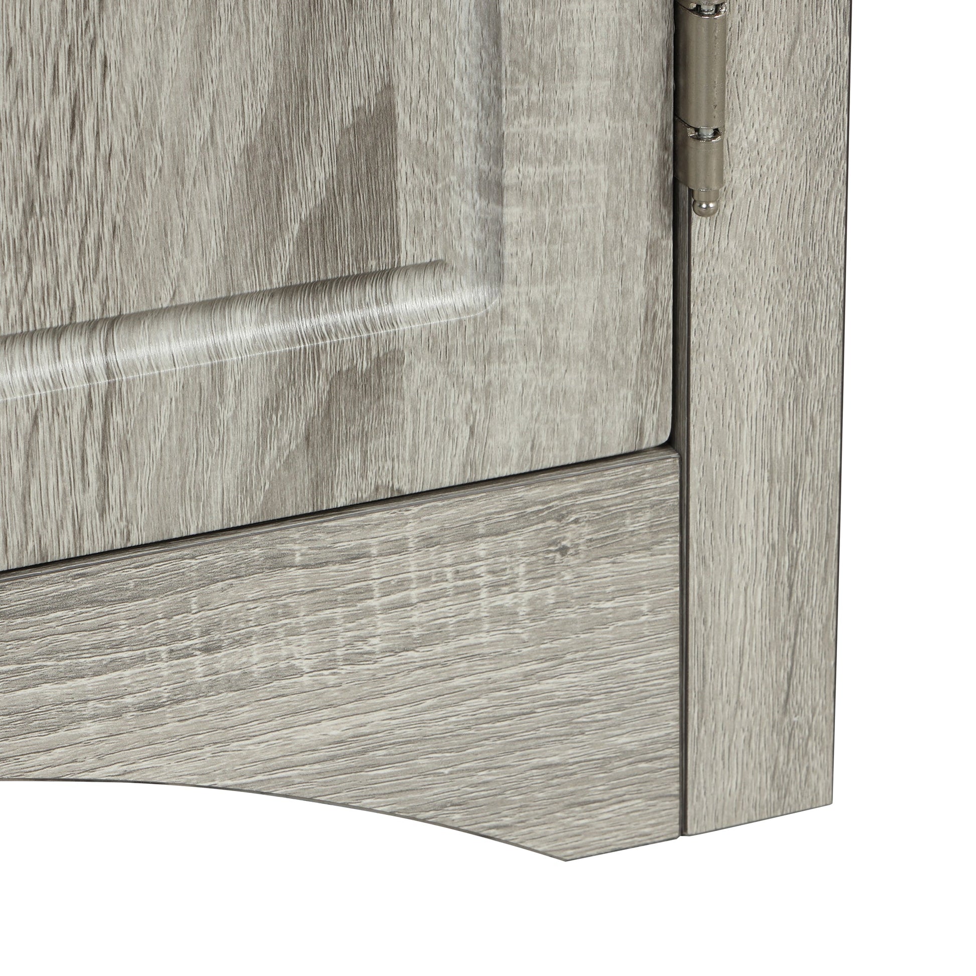 Oak Triangle Bathroom Storage Cabinet with Adjustable Shelves, Freestanding Floor Cabinet for Home Kitchen - Korvel