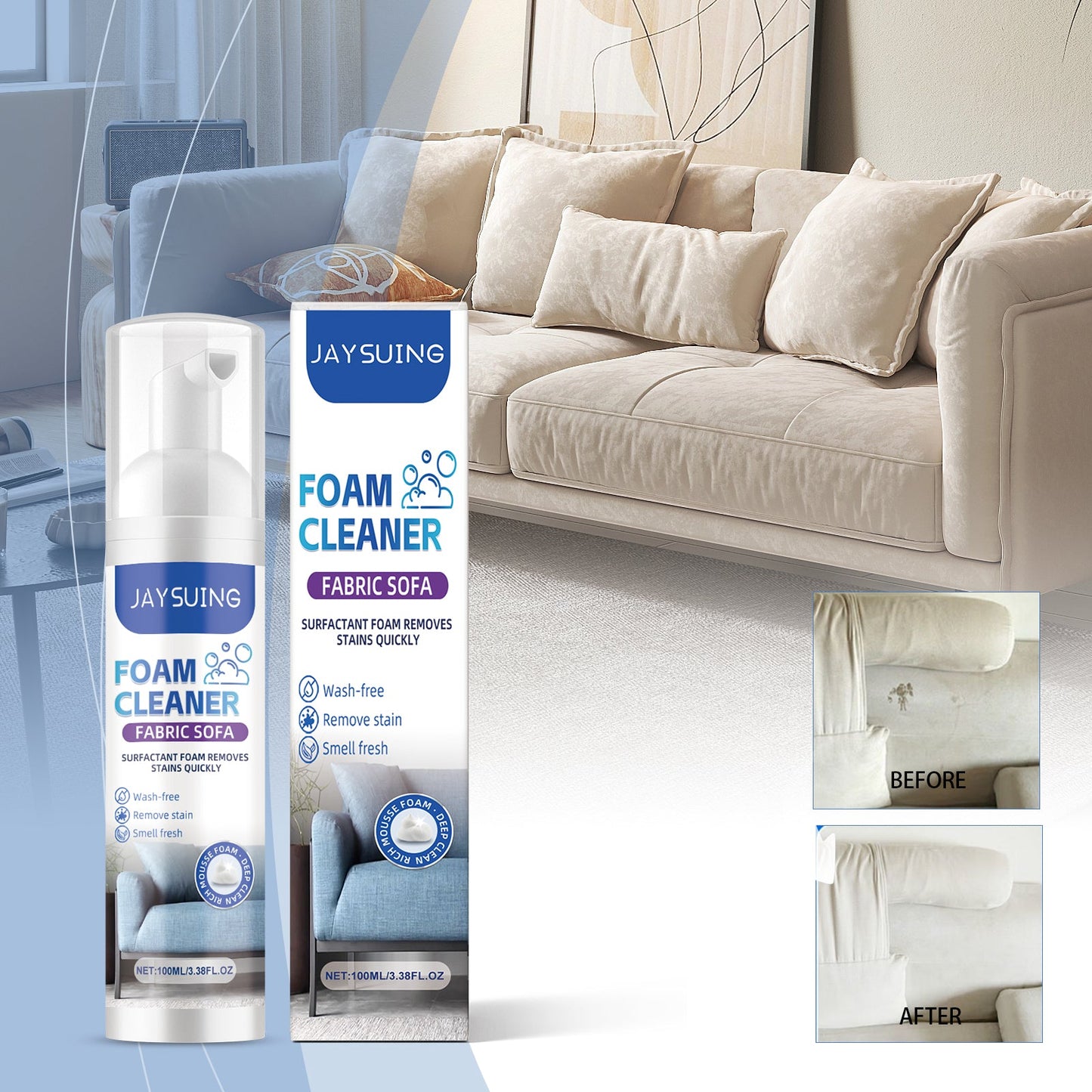 Nettoyant Mousse pour Canapé en Tissu Premium