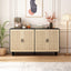 62.20"Elegant and Functional 4-Door Rattan Decorative Storage Cabinet,for Bedroom,Living Room,Office,Easy Assembly,Black - Korvel