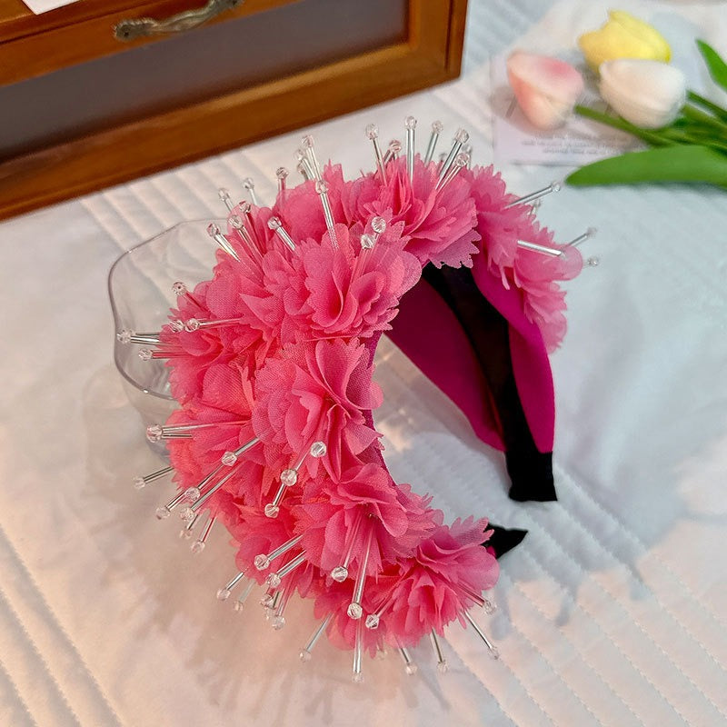 Elegant Wide Edge Fabric Crystal Headband