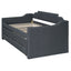 Twin Size Upholstered Daybed with Trundle and Three Drawers Grey - Korvel
