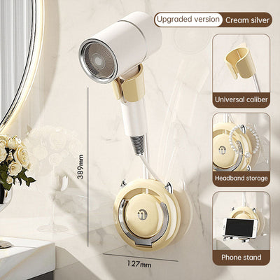 Lazy hair dryer bracket free hand free hands free bathroom wall hanging free drilling hair dryer rack - Korvel