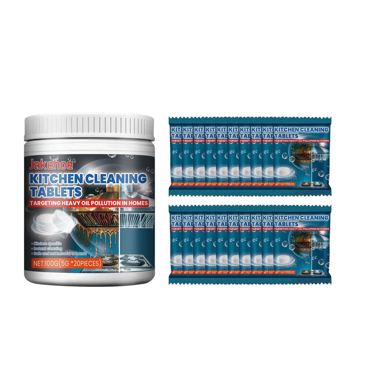 Kitchen Cleaning Effervescent Tablets, Clean The Kitchen Stove Sink Range Hood Stubborn Dirt Effervescent Tablet - Korvel