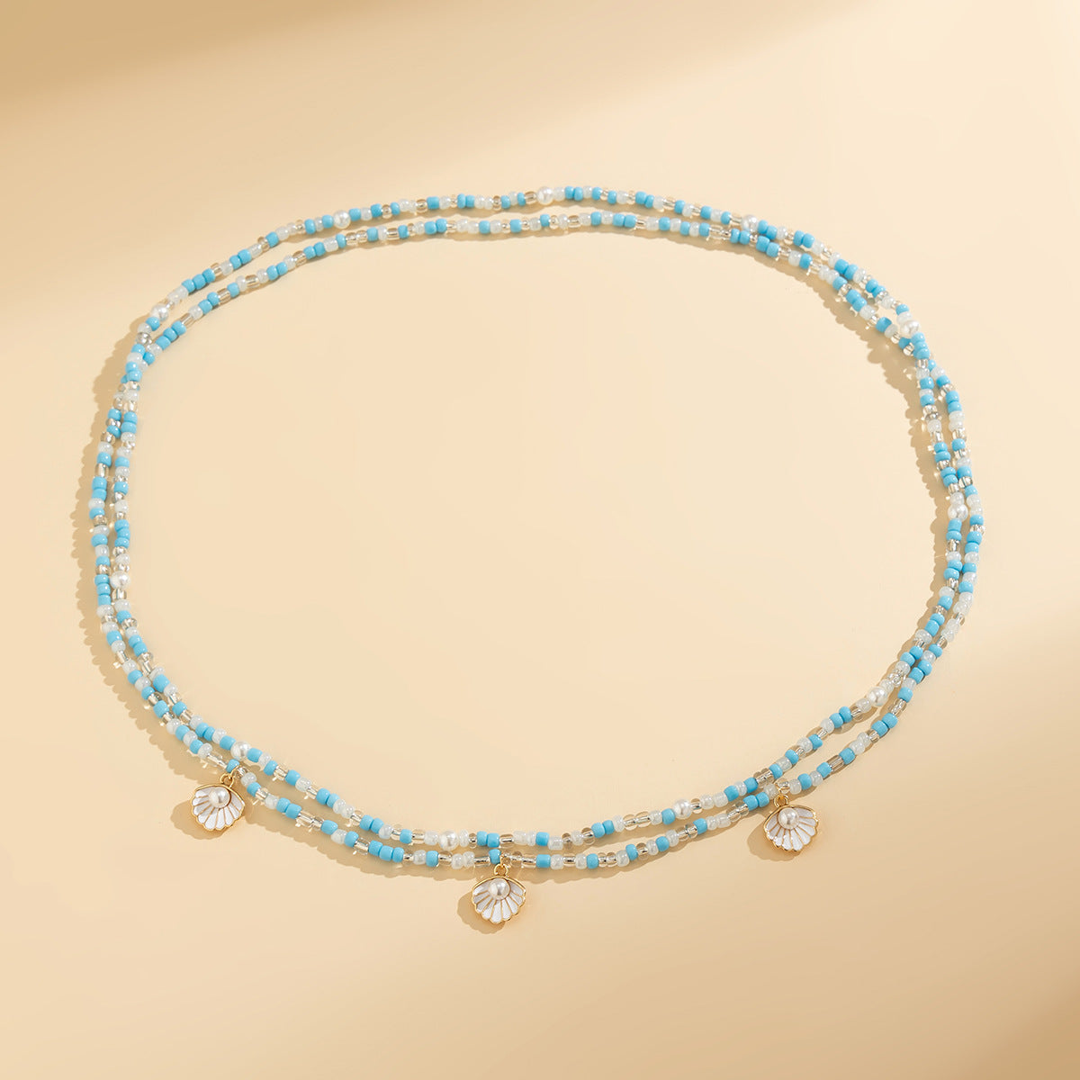 Beach Pearl Fan Shell Rice Bead Waist Chain Waist Chain Sexy Bead Body Chain - Korvel